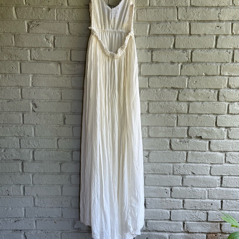 Fashion Nova White Crochet Top Maxi Dress